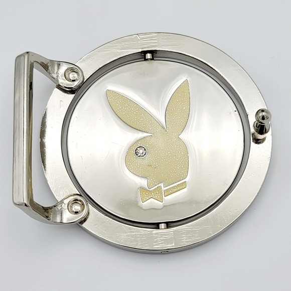 Y2K PLAYBOY Rhinstones Reversible Leather Black Belt Vintage RARE Circa2005 Pink - Picture 9 of 10